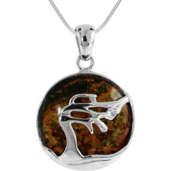 Ostsee‑Schmuck Kette mit Anhänger „Wellenklang“ 21 mm, 24 cm Länge