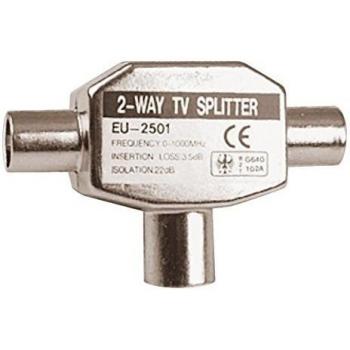 Adaptador TV 9,5 Metalico 2 Machos-1 Hembra