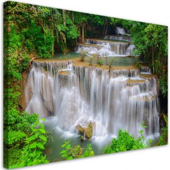Lienzo de Rafting en la Cascada 60x40 Verde