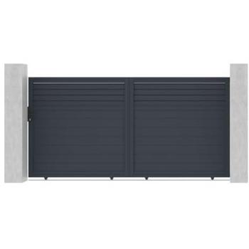 Portail aluminium casanov CARPATIA 350 × 180 cm, système coulissant, poteaux EIFEL en acier inoxydable