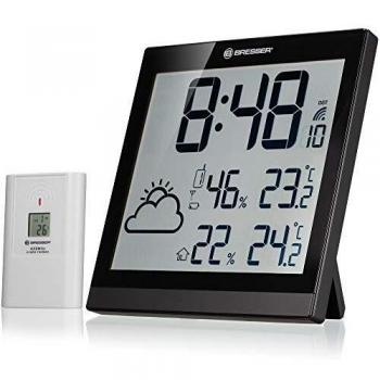 Orologio da Parete Meteorologico Temeotrend JC LCD, nero di Bresser