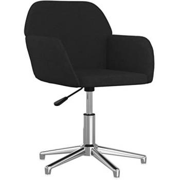 Fauteuil de bureau pivotant 344720 vidaXL noir tissu ajustable