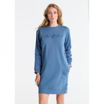 Lois Jeans DenimLite – Vestido Sudadera Azul con Bolsillos Laterales