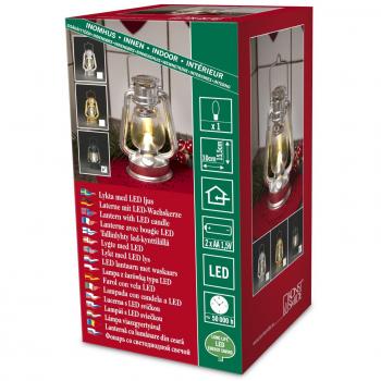 Konstsmide 4129-900 / Lanterna di tempesta LED verde – 1 diodo bianco caldo con batteria