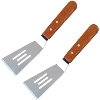 Holzgriffiger Edelstahl-Spatel für Steak, Pizza, Kochen