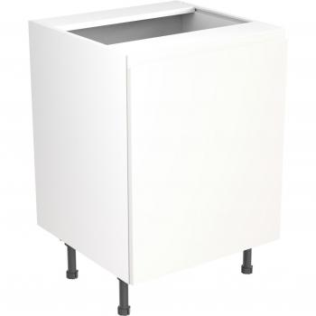 600mm Width Flatpack Kitchen Sink Base Unit with J-Pull Door and Super Gloss Finish in White