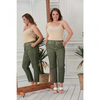 Pantaloni da sposa con cintura elastica e fiocchi di pizzo laterale, taglia XL, colore bordo