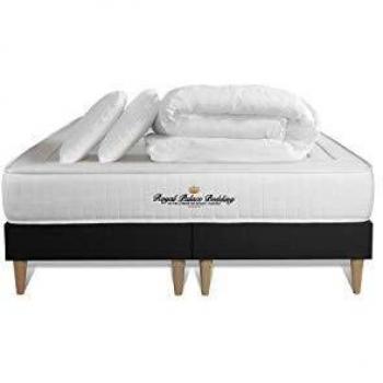 Matelas mémoire de forme 160x200 cm + double sommier Noir + 2 oreillers 60x40 cm