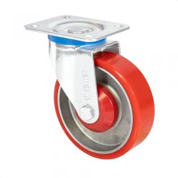 WAGNER® Schwerlast-Lenkrolle RO 0125, rot, 125 mm Durchmesser, Tragkraft 300 kg
