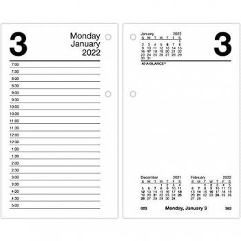 AT-A-GLANCE 2022 Daily Desk Calendar Refill, 3.5 x 6, Loose-Leaf