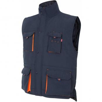 Chaleco Acolchado Velilla 205902 en Colores Azul Navy y Naranja Talla L