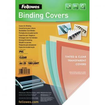 Fellowes 5380001 Binding Cover A4 PVC Transparent 25 Pack