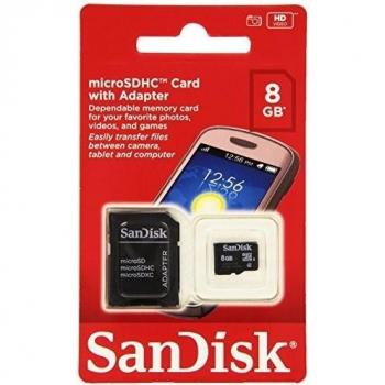 Tarjeta MicroSD de 8 GB con adaptador SD – SanDisk B35A