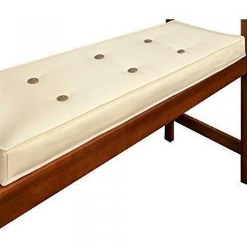 Tapis de banc de jardin Deuba – 110 × 45 cm, polyester 100 %, beige crème, résistant à l’eau