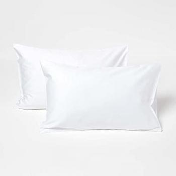 Almohadones Kids Homescapes 40×60 cm – Algodón Egipcio 400 hilos, Blanco, Paquete Dúo
