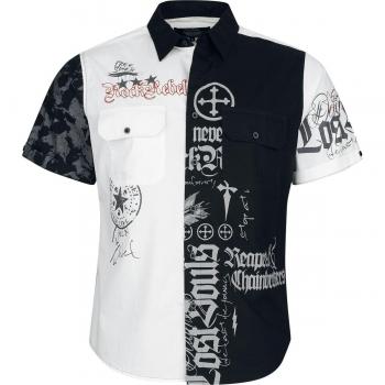 Chemise courte pour hommes « Rebel by EMP » – noir/blanc – disponible en M à XXL