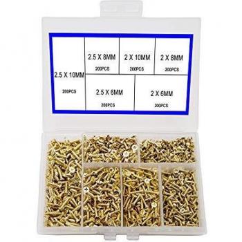 Gold Finish Micro Fasteners from NewLNG – 1200PCs Variety Pack