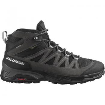 Bota Salomon X Ward Leather Mid Gore-tex Gris Negro Hombre