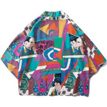 Kimono Remiado Colorido Streetwear