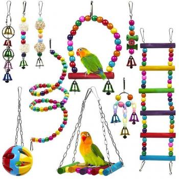 10 Pack Chewable Bird Cage Toys for Parrots
