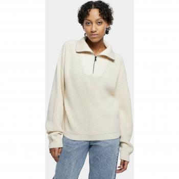 Urban Classics Damen Oversized Knit Troyer Sweatshirt in Sand, Größe S
