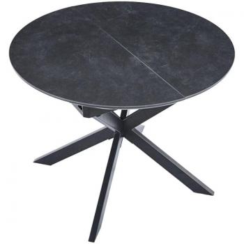 Table à manger Vulcano extensible en céramique noir