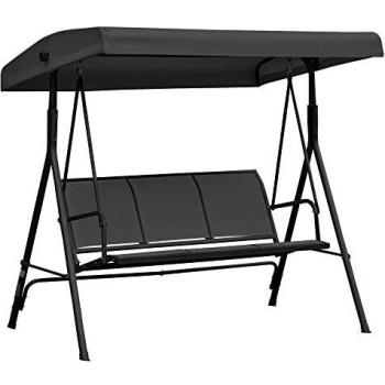 Schwarze Gartenschaukel aus Epoxidharzstahl