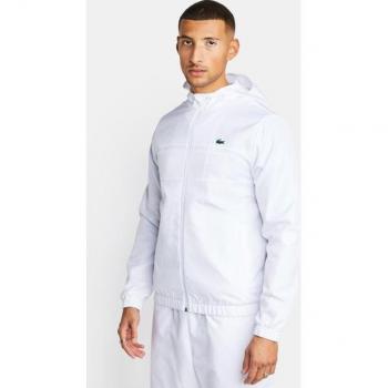 Giacca Uomo Lacoste Diamond Weave Cappuccio Bianco Taglia S