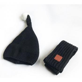 Knitted Solid Color Baby Beanie and Scarf Duo