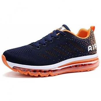 Baskets Air Running Multicolores Homme Femme Outdoor Gym Fitness Respirantes Blue Orange 36