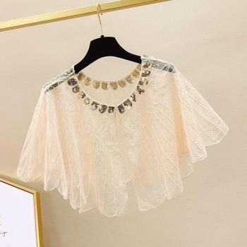 Schal & Mantel Kombi in Pailletten – Sommer-Hochzeitsstil, 4 Farben, Frauenfreigabe