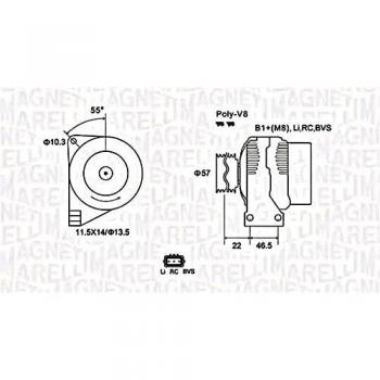 12‑Volt Generator Magneti Marelli 063731958010