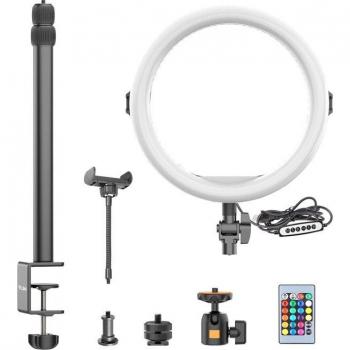 Lampe à anneau K10 RGB Ulanzi – Fixation bureau & appareil photo