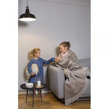 Fussenegger Uni-Fransen Kuscheldecke 150 x 200 cm rauch