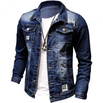 Chaqueta Informal de Mezclilla Bordada