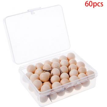 60 Pcs Japanese Style Wooden Thumb Tacks