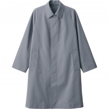 MUJI Water‑Resistant Gray Collar Coat, Stainless Steel, Men’s Medium