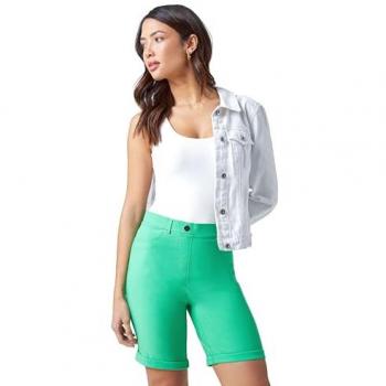 Roman Women’s Green Stretch Turn‑Up Shorts, UK 12