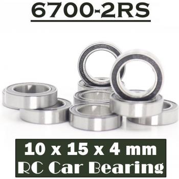 10x15x4 mm ABEC-7 Chrome Steel Ball Bearings with Rubber Seal (10 Pack)