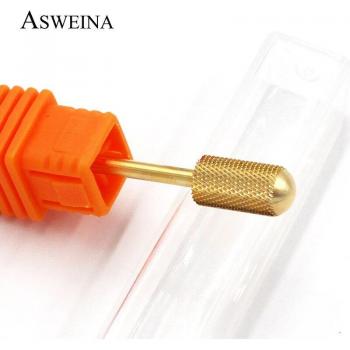 1pc AAAAA Gold Carbide Nail Drill Bit Smooth Top Electric Nail File Tool