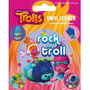 Troll‑Aufkleber Set “Rock n’ Troll” – 5 Stück, Ø 25/75 mm
