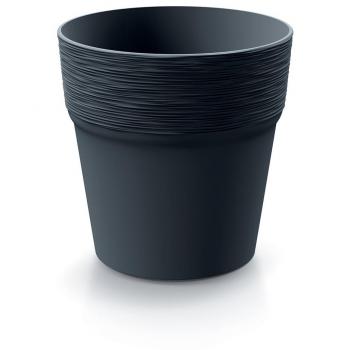 Tonneau floral en plastique 12 cm couleur anthracite Furu