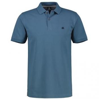 Poloshirt mit Label‑Stitching (LERROS) – Männer – Rauchblau – M
