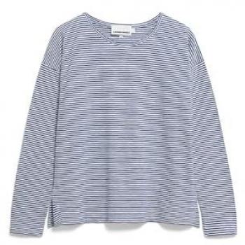 ARMEDANGELS T-Shirt Donna Xianaa Zaffiro & Bianco