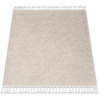 Tapis Marocain Shaggy 9000 Crème Franges Beige 160x160 cm