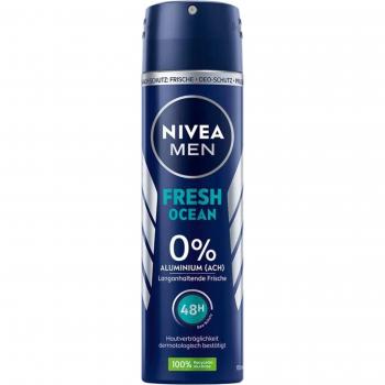 NIVEA MEN Deo Spray Fresh Ocean ohne Aluminium, 150 ml mit 48h Schutz