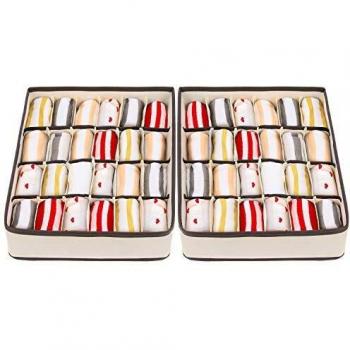 Lot de 2 Boîtes de Rangement Joyoldelf pour Chaussettes et Sous-vêtements