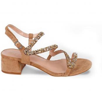 Sandalias de tacón con detalles brillantes Claire
