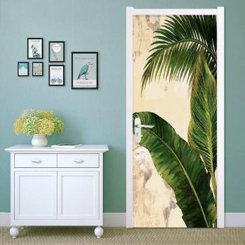 3D Tropical Plant Door Wrap