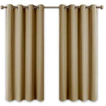 PONY DANCE Biscotti Beige Eyelet Short Curtains